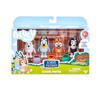 Bluey School Mates 4 Pack; Official 2.5-3 inch Collectable Bluey Action Figures Including Jack, Pretzel and Mackenzie with their own Lunch Box Accessories (17339)