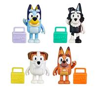 Bluey School Mates 4 Pack; Official 2.5-3 inch Collectable Bluey Action Figures Including Jack, Pretzel and Mackenzie with their own Lunch Box Accessories (17339)