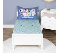 Bluey Sheet Set - Fits Toddler Bed or Crib Mattress - Fitted Sheet and Pillow Case, Green