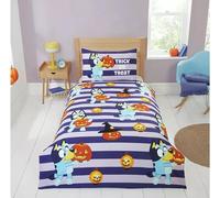 BLUEY Single Duvet Set Reversible Bedding Featuring Bluey Trcik or Treat