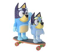 Bluey Skateboard : Coffret De 2 Figurines Articulées Avec Accessoires (6,3 Cm) Et Son Papa (8,3 Cm)