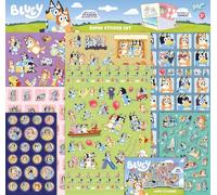 Bluey Stickers XL Super Sticker Set, 7 Sticker Sheets, Metallic and 3D Puffy Stickers, Blue