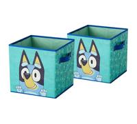 Bluey Storage Bins,10" Collapsible Fabric Cubes, Pack of 2,Kids Organizer, Nursery & Bedroom Decorative Storage Boxes with Handles