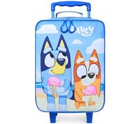 Bluey Suitcase Kids Foldable Trolley Bag Wheels Cabin Suitcase Hand Luggage Extendable Handle Travel Essentials 46x30x14cm 15L S (L46cm x W30cm - 15L, Blue)