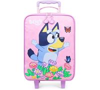 Bluey Suitcase Kids Foldable Trolley Bag Wheels Cabin Suitcase Hand Luggage Extendable Handle Travel Essentials 46x30x14cm 15L S (L46cm x W30cm - 15L, Pink)