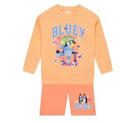 Bluey Sweatshirt And Shorts Set | Girls Jumper And Girls Shorts | Kids Clothes For Spring | Orange 18-24 Months