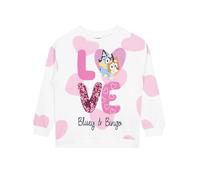 Bluey Sweatshirt | Girls Sweatshirt With Sequins | 100% Cotton Girls' Sweatshirts | White 5-6 Years