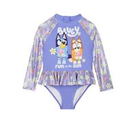 Bluey Swimming Costume, Long Sleeve Girls Swimsuit, Girls Swimming Costumes for Beach & Pool, Ages 18 Months to 8 Years
