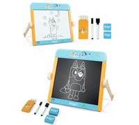 Bluey Tabletop Easel For Kids, 2 In 1 Double-Sided Chalkboard And Whiteboard