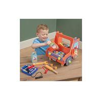Bluey Wooden Tabletop Mechanic Set - 22 Piece Pretend Play Repair Tool Kit with Car Engine, Tools & Accessories - Compact & Portable Wooden Toy for Kids Ages 3+