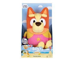 Bluey, Talking Beach Bingo 33.0 cm Talking Plush Toy with 9 Sets Bases Around the Episode Beach Theme Song