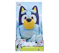 Bluey Talking Plush Toy, 13 Inch Interactive Soft Toy with Sounds, Blue | Press to hear phrases and sound effects from the show; super soft cuddly Bluey toy for kids ages 3+
