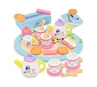 Bluey - Tea Party Set - Wooden 18-Piece Pretend Play Set with Tray Teapot Tea Cups Biscuits and Notepad for Children 3 Years and up