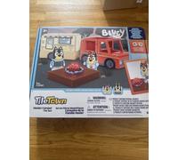Tile Town Bluey Heeler Camper Magnetic Tile Set with Bluey and Bandit Figures, Magnetic Building Set, Interactive Construction Toy, Safe and Creative Magnet Tiles, Buildable Tile Sets for Kids 3+