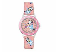 Bluey Time Teacher Silicone Printed Pink Strap Watch