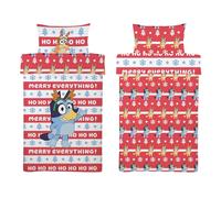 Bluey Snowy Junior Duvet Cover Pillowcase Set Xmas Toddler Cot Bedding Cotton