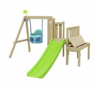 TP Bluey Toddler Play Tower Climbing Frame with Quadpod Seat and Slide - Size: 252 x 224 x 123cm - Blue, Green, Wood - Wilko