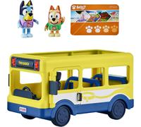 Bluey's Town Bus Vehicle Playset and Official Figures Pack, with two Bluey and Bingo Collectable 2.5-3" Action Figures and Bus Pass (17345)