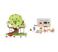 Bluey Tree House Playset & 's Caravan Playset, 2.5-3 inch figures