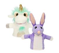 Bluey Unicorse & Bob Bilby Hand Puppets 2-Pack - 8-9” Soft Deluxe Fabric, Embroidered Details, Ideal for Toddler Play, Official Bluey Toys, Amazon Exclusive