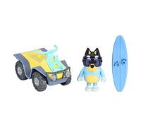 Bluey Vehicle and Figure Pack Beach Quad with Bandit with 2.5-3 Inch Figure and Surfboard Accessory