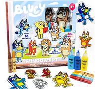 Bluey Window Art Suncatchers Kit for Kids to Paint, Great At-Home Craft Activity or Birthday Party Idea, Toys for Ages 3-6