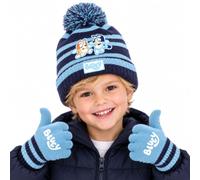 Bluey Winter Hat & Gloves Set Knitted Warm Beanie for Girls age 2-7 Years Cold Weather Accessories Gift for Girls