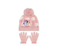 Bluey Women's And Bingo Winter Hat & Gloves Set in Pink Bluey Pink One Size