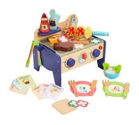 Bluey Wooden BBQ & Salad Playset - 33-Piece Colourful Role-Play Grill Set with Tongs & Food Pieces, FSC-Certified Wood, Realistic Pretend Cooking Toy for Kids 3+, Durable & Eco-Friendly