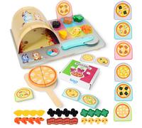 Bluey Wooden Pizza Girls Set Pretend Play Pizza Making Toy 36 Piece Ages 3+