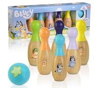 Bluey - Wooden Skittles Set - Indoor & Outdoor Bowling Game for Kids - 6 Character Pins & 1 Ball - Develops Motor Skills & Hand-Eye Coordination - FSC Certified, Ages 3+ (Classic)