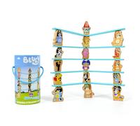 Bluey - Wooden Stacking Game for Kids Age 3+ - Balancing Toy with 16 Characters & 10 Sticks - FSC Certified Wood - Helps Develop Motor Skills - Famil