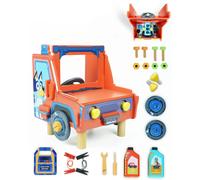 Bluey Wooden Tabletop Mechanic Set - 22 Piece Pretend Play Repair Tool Kit - For Kids Ages 3+