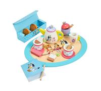 Bluey Wooden Tea Party Set - 18-Piece Pretend Play Set with Teapot, Cups, Biscuits, Tray & Notepad - FSC Certified Eco-Friendly Toy for Kids Aged 3+ - Creative Role-Playing Fun