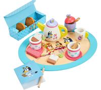Bluey Wooden Tea Party Set 18 Piece - Pretend Play Toy For Kids Aged 3+