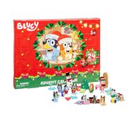 Blueys Adventskalender, entdecke hinter den 24 Türchen die 4 Mini-Figuren Bluey,