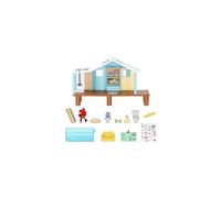 Bluey's Beach Cabin Playset, With Exclusive Bluey Figure With Goggles. Includes 10 Play Pieces and Sticker Sheet