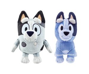 Bluey's Cousins Muffin & Socks Plush Toy Bundle Includes 7 Muffin Plush & 7.5 Socks Plush - Made with Deluxe Fabrics & Featuring Embroidered Details.
