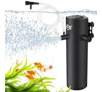 BlueYu - Aquarium Filter for 30-70 Gallon Tank, Fish Tank Filter with Wave-Maker Oxygenation Circulation, Adjustable Air Flow Filter for Freshwater & Saltwater, 4 in 1 Submersible Filter (12W)