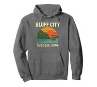 Bluff City Shirt Dubuque Iowa Vintage Riverboat Sunset Pullover Hoodie