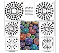 BLUGUL Mandala Stencils, Mandala Dotting Tools, Painting Templates, for Airbrush DIY Walls Art Stone Rock Painting, Web Series B 6pcs