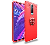 BLUGUL OnePlus 6T Case, 360 Degree Rotating Ring Grip, Compatible with Magnetic Car Mount, Cover for OnePlus 6T Red