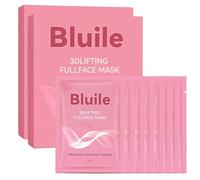 Bluile 3D Lifting Full Face Mask, Hydrating & Firming Sheet Mask with Peptides and Centella Asiatica, Moisturizing Facial Mask for Radiant, Smooth-Looking Skin, K-Beauty Inspired, 4 Sheets (2)