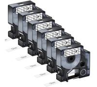 Bluink Compatible with Dymo D1 Label Tape 45010, Black on Clear 12mm x 7m, Clear Tape for Dymo LabelManager 160 210D 280 360D 420P 450D 500TS, 6-Pack