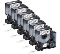 Bluink Compatible with Dymo D1 Label Tape 45010 Black on Clear, 12mm x 7m, Works with LabelManager 160 210D 280 360D 420P 450D LabelPoint 150 350 (6-Pack, Black on Clear)