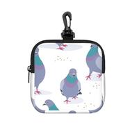 Bluish Pigeons, Square Zipper Storage Bag, Neoprene Coin Purse, Small Wallets, Change Pouch, Change Purse