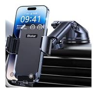 Blukar Car Phone Holder, Adjustable Car Phone Mount-Upgraded Strong Suction | 360° Rotation for Dashboard/Windscreen, One Button Release Automobile Cradle for iPhone 4.0''-7.0'' Smartphones
