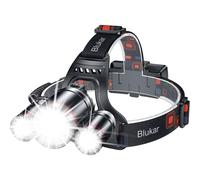 Blukar Head Torch Rechargeable 8000L Super Bright Headlamp 3 Lights 5 Modes 4400mAh Capacity Up to 18hrs Runtime IPX6 Waterproof /Energy Class
