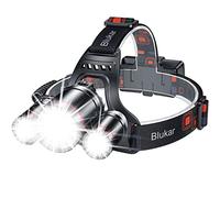 Blukar Head Torch Rechargeable, 8000L Super Bright Headlamp with 3 Lights 5 Modes, 4400mAh Capacity, 20 Hrs+ Runtime - IPX6 Waterproof Adjustable Focus Headlight for Running, Hiking, Fishing etc.