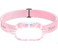 Blukar Head Torch Rechargeable, Super Bright LED Headlamp Headlight - 2 Color Temperatures Options, Dimmable, 12 Modes, Sensor Control, Waterproof, 30 Hrs Runtime for Power Cuts-Bright Pink
